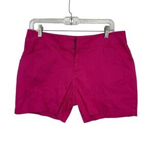 INC International Concepts Chino Shorts Women Size 10 Pink Sateen 5" Ineam